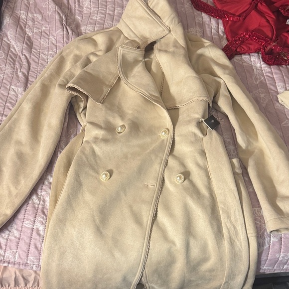 Alice Blue Jackets & Blazers - Alice Blue Cream Trench Coat